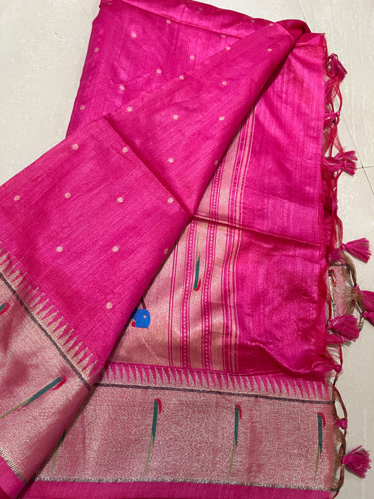 Pithani saree- tussar fabric- ready to wear saree