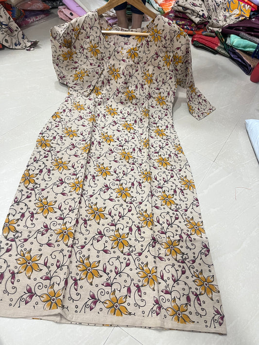 Kalamkari kurti block prints D6
