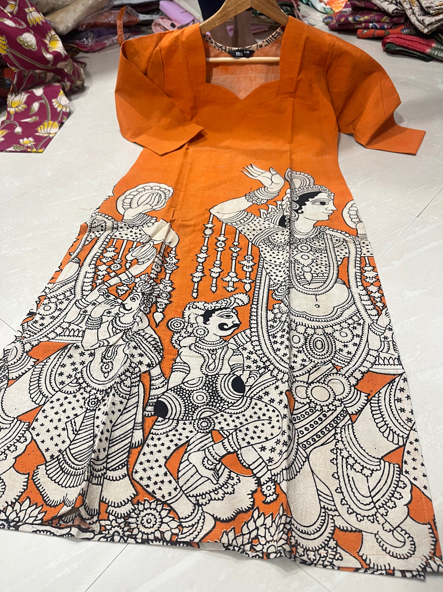 Kalamkari kurti block print D3