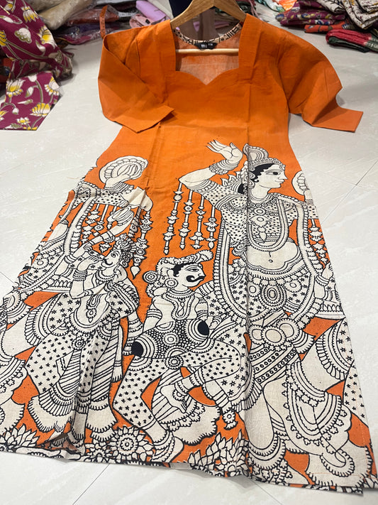 Kalamkari kurti block print D3