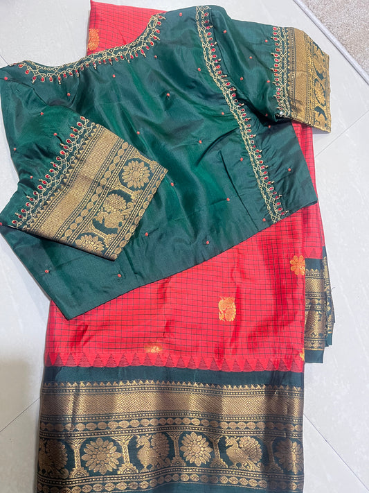 #puregadwalpattusaree #maggamdesign #traditionalwear #