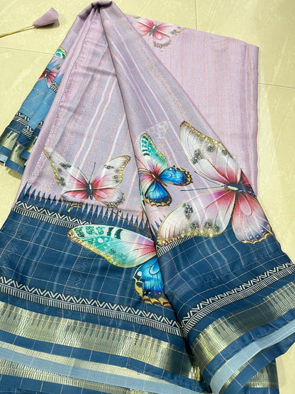 #coriageorgettesaree #blousepattern #burtterflysarees